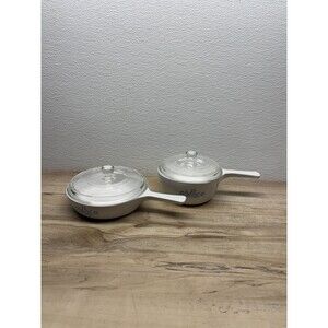 Corning Ware Cornflower Set Of 2 P-83-B 6 1/2 In And P-82-B  Sauce Pan With Lids